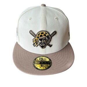 New Era Pittsburgh Pirates Camel Pack 59FIFTY Fitted Hat Exclusive Size 7 3/8